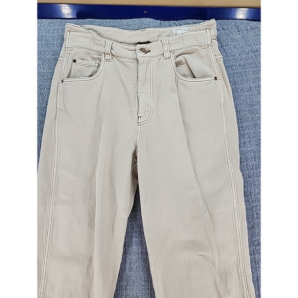 Brunello Cucinelli Skater Jeans Beige Women Relaxed Straight Leg Denim Size 6 - Picture 2 of 13